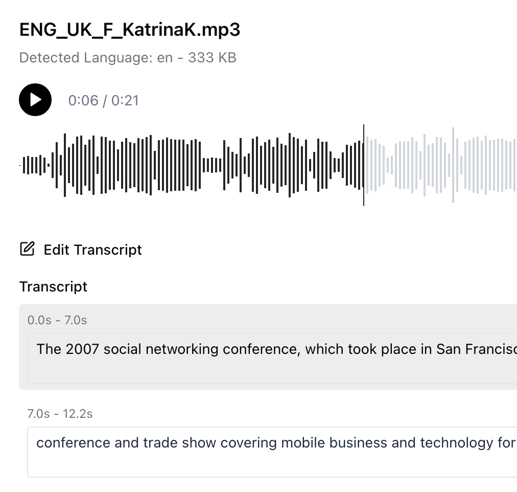 image of the transcription service